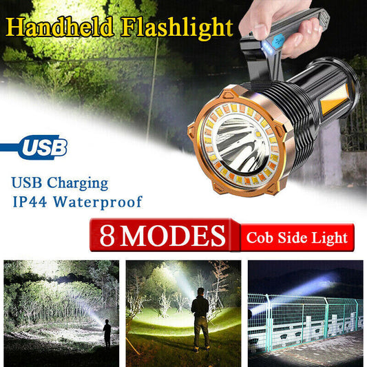 Lampe de poche LED 1200000lm super bright USB rechargeable