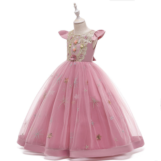 Robe de soirée pour banquet, tutu de princesse pour fille, costume de spectacle pour petite hôte