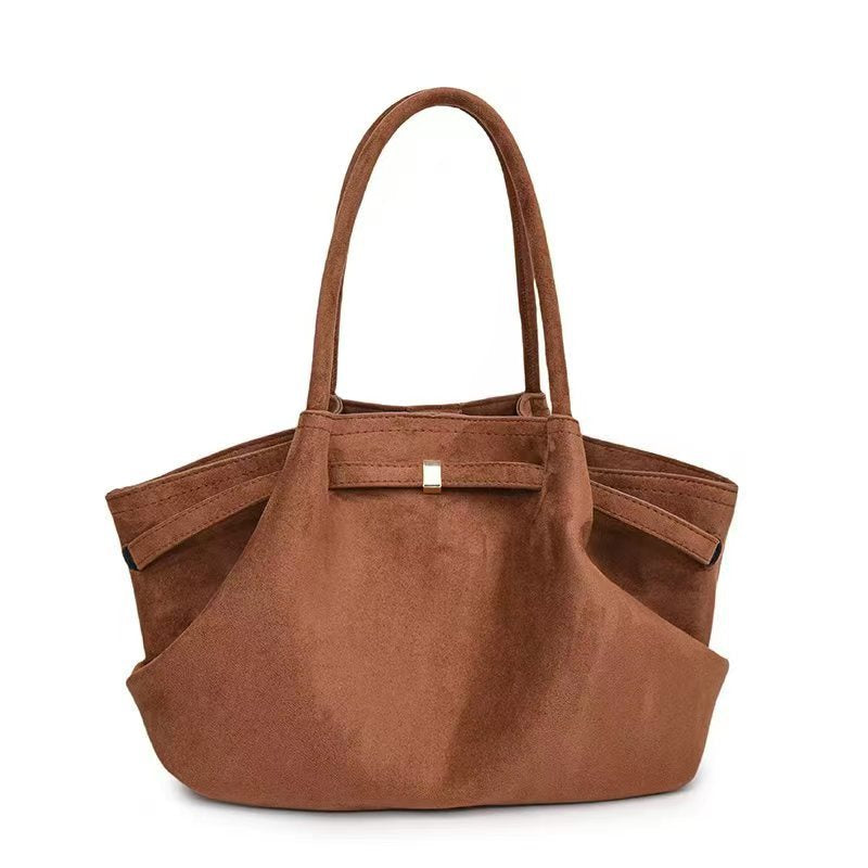 Sac Tote en Suédine Femme – Élégance Automnale, Design Rétro, Grande Capacité