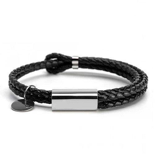 Bracelet en cuir tressé à double corde
