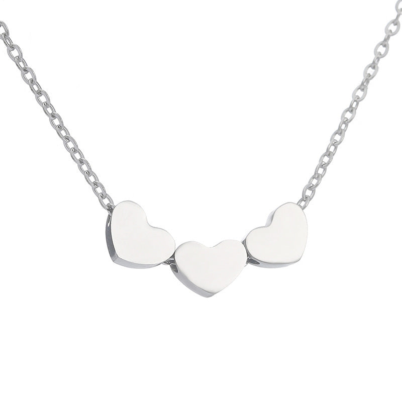 Collier en acier inoxydable avec pendentif en forme de cœur