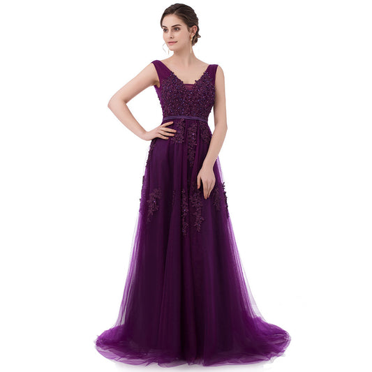Robe de soirée longue dos nu sexy SSYFashion, robe de soirée élégante en dentelle verte à col en V pour la mariée