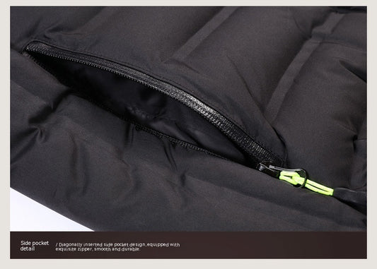 Manteau rembourré en coton à col montant de style coréen épais pour homme