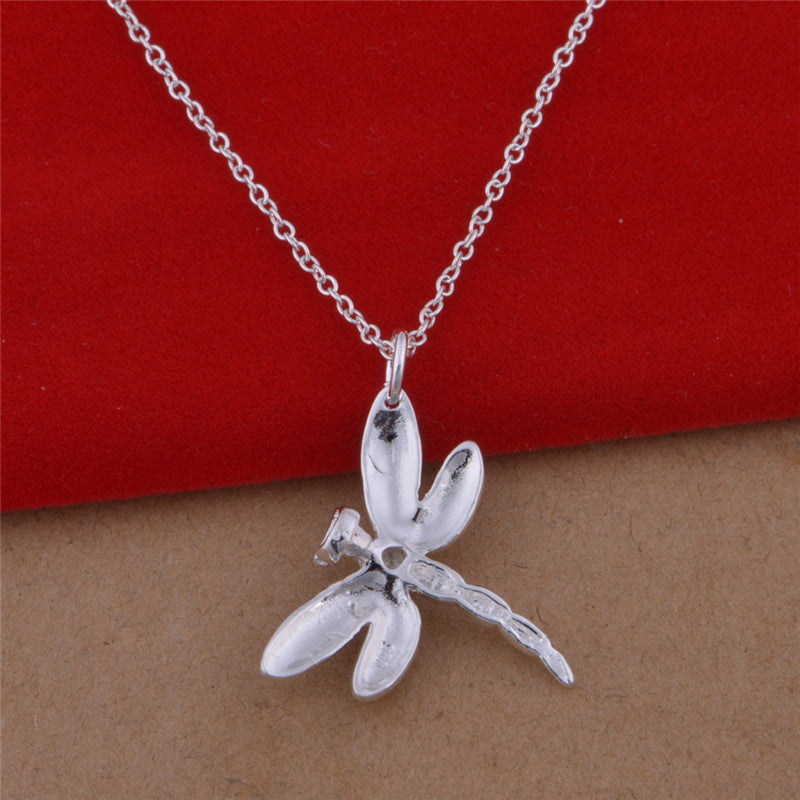 Bracelet collier libellule plaqué argent