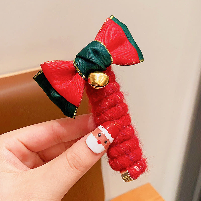 Bandeau élastique de Noël pour enfants, avec fil et spirale pour cheveux, accessoires de coiffure pour enfants.