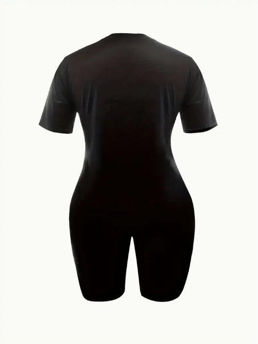 Ensemble deux pièces pour femmes comprenant un t-shirt imprimé élégant et un short décontracté