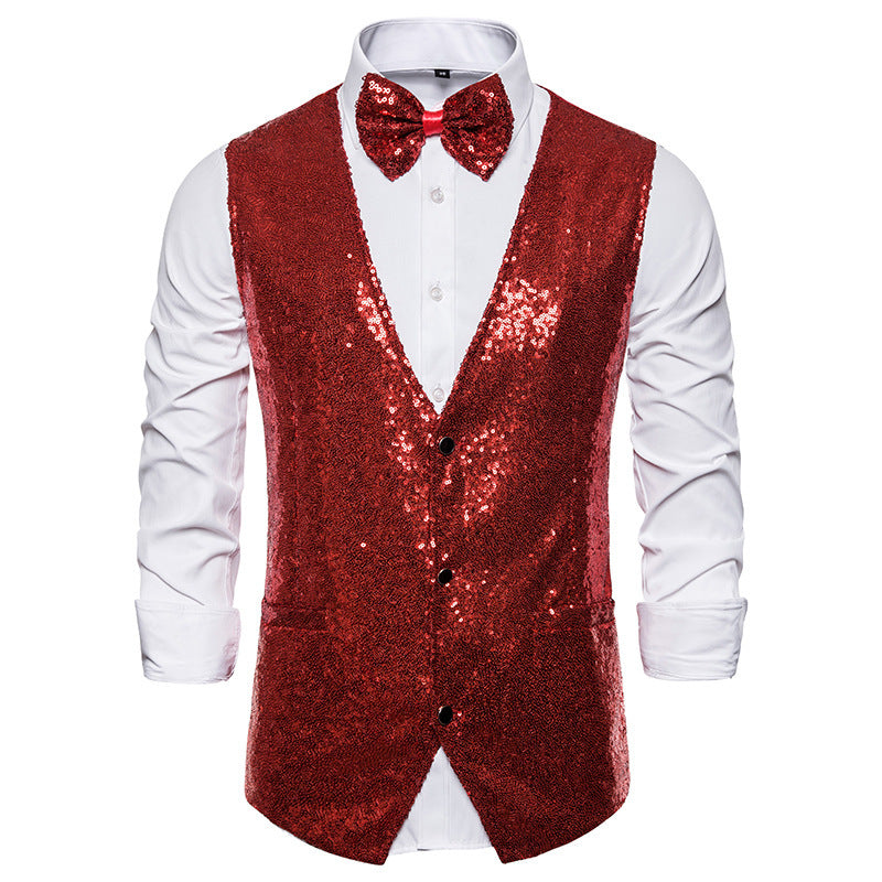 Gilet à paillettes pour costume de scène pour homme