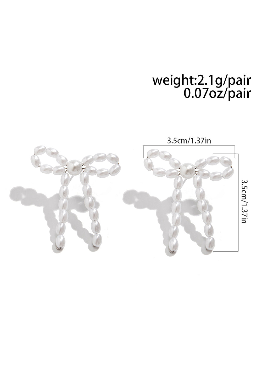 Pendants d'oreilles en forme de nœud papillon avec perles blanches