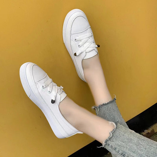 Women's white shoes with personality fashion simplicity and casual Japanese style women's board shoes for women