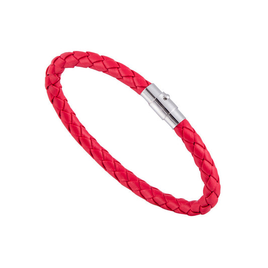 Bracelet tissé en cuir clouté