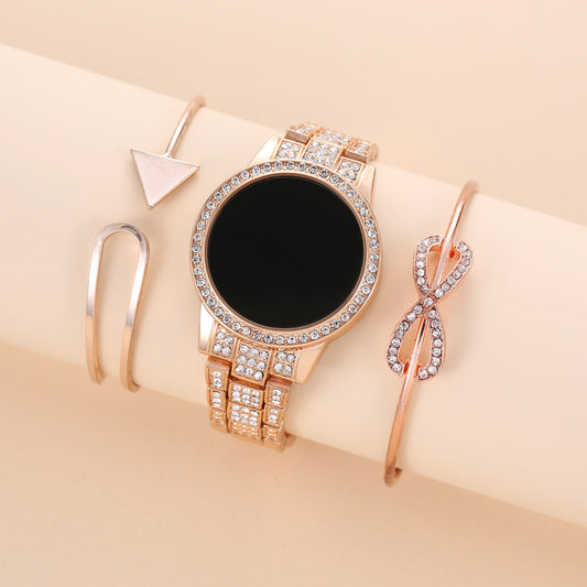 Montre électronique LED à écran tactile avec diamants et étoiles