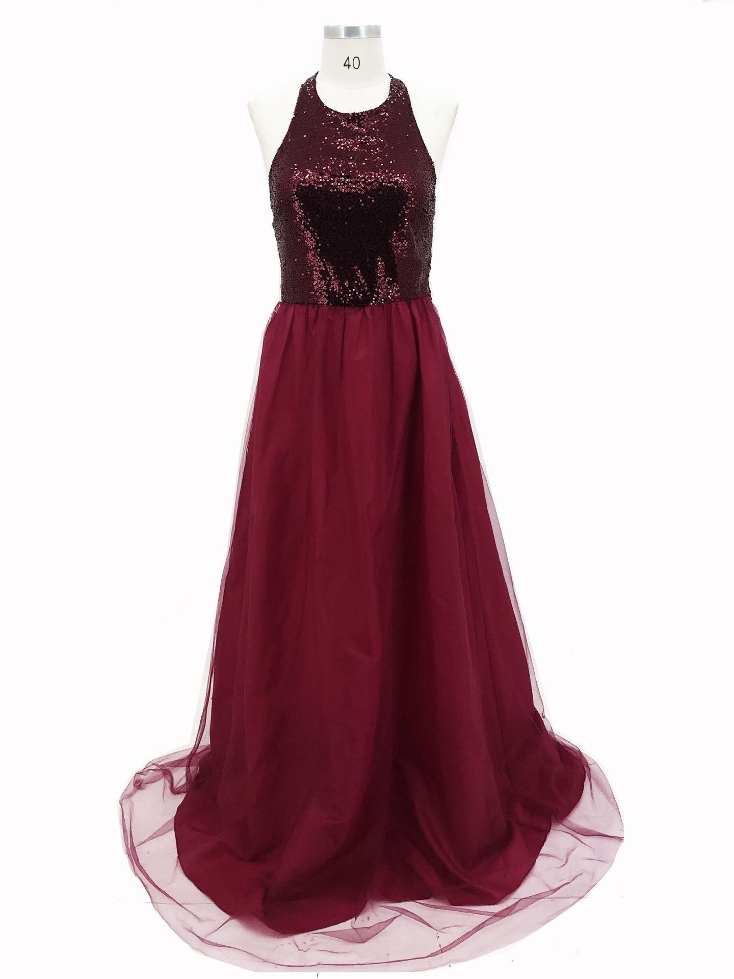 Robe longue sans manches, robe de mariée, robe de soirée, robe de demoiselle d'honneur