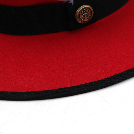 Chapeau rétro britannique à ruban de plumes Great Eaves