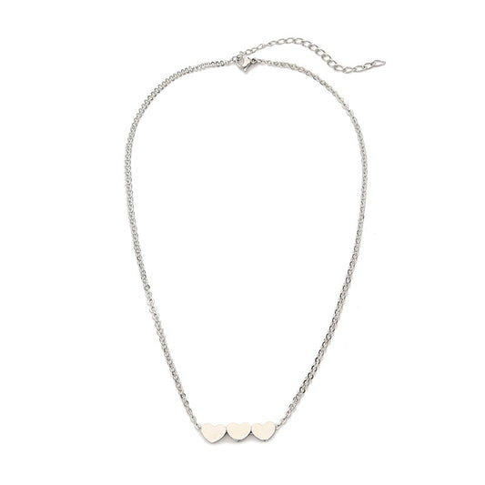 Collier en acier inoxydable avec pendentif en forme de cœur