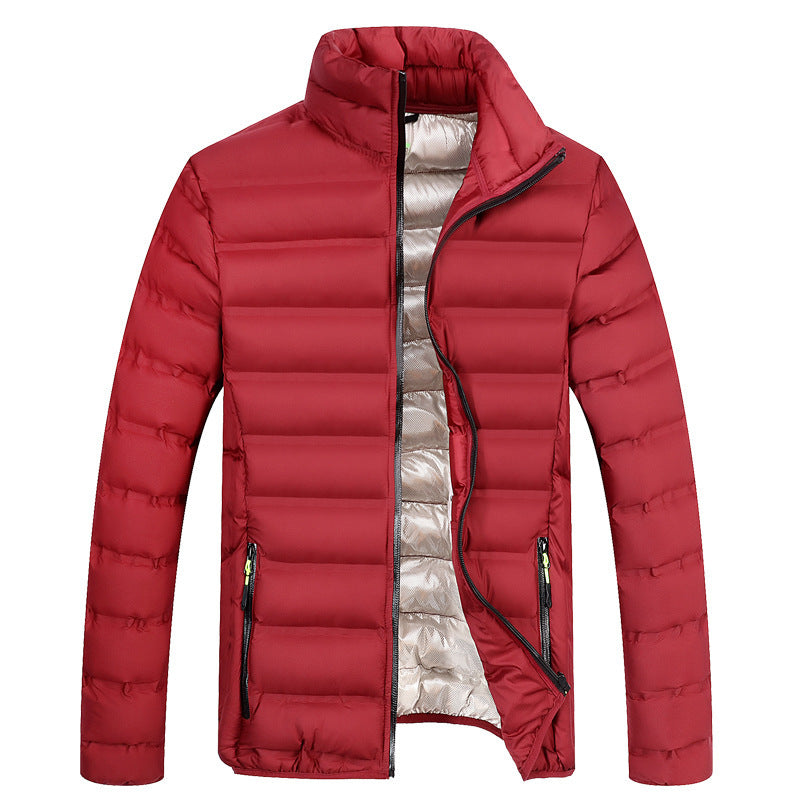 Manteau rembourré en coton à col montant de style coréen épais pour homme