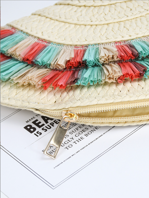 Sac Tissé Femme – Style Rétro, Franges & Paille Tissée