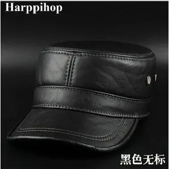 Chapeau en Cuir Véritable Homme - Casquette Militaire Hiver