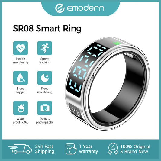 SR08 Smart Ring - LED, Bluetooth 5.1, étanchéité 5ATM