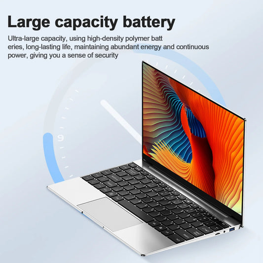 Ultra Slim Laptop 14.1" 16GB RAM 2TB SSD Intel N3700 Notebook Gamer 1920*1080 Display Office Study Computer PC Windows 11 Pro