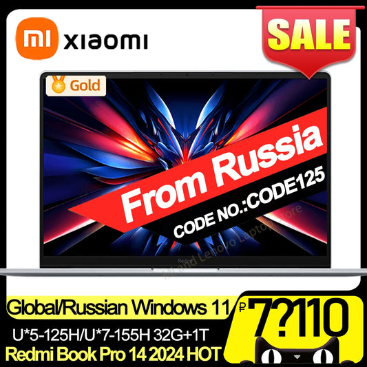 Xiaomi Redmi Book Pro 14 2024 U5/U7, 32GB RAM, 1TB SSD, 2.8K 120Hz Screen