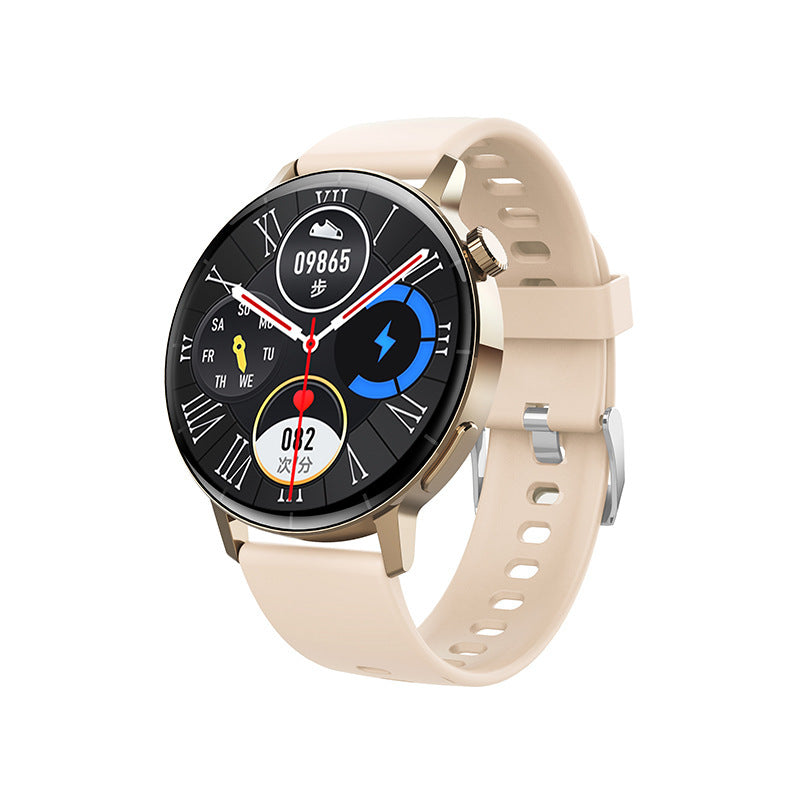 Montre connectée avec appels Bluetooth, écran rond de 1,32 pouce, bracelet de sport et de santé