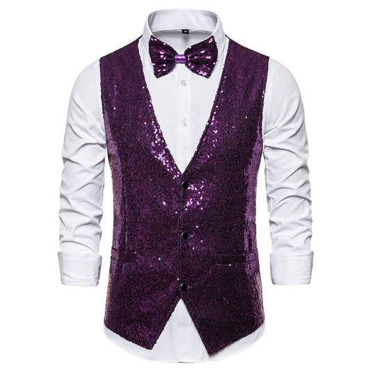 Gilet à paillettes pour costume de scène pour homme