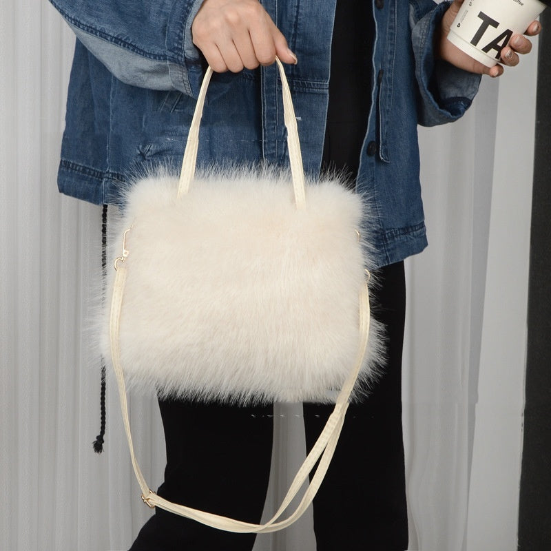 Sac en peluche Portable en bandoulière à la mode pour femme