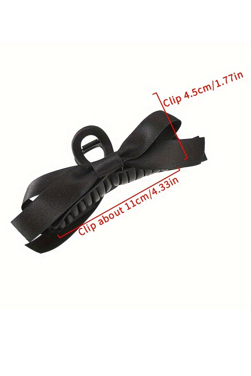 Barrette à cheveux avec ruban décoratif de couleur unie noire