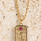 Collier de cartes de tarot en plaqué or avec pierres de Rhin Deocr Valentiens Gift Necklace