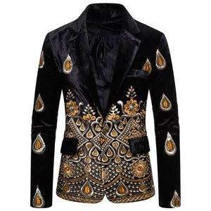 Costume de loisirs à simple boutonnage et imprimé ethnique pour homme