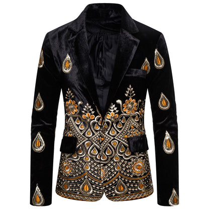 Costume de loisirs à simple boutonnage et imprimé ethnique pour homme