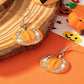 Boucles d'oreilles à crochets en strass citrouille Halloween orange