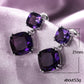 Boucles d'oreilles élégantes mystérieuses en zircon carré violet