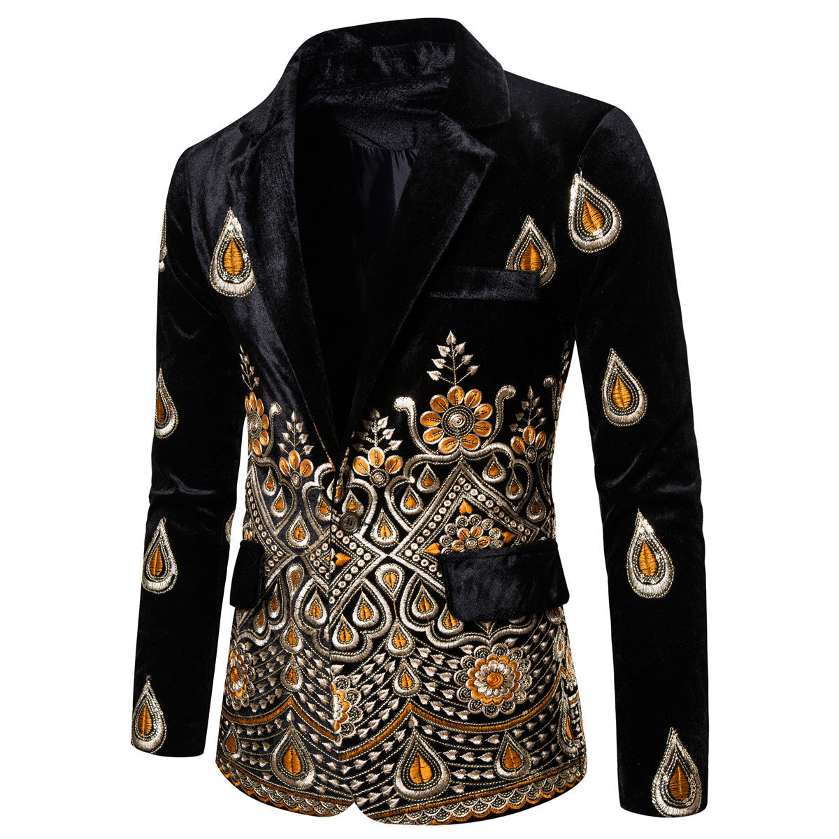 Costume de loisirs à simple boutonnage et imprimé ethnique pour homme