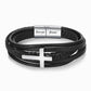 Bracelet de mode avec croix en acier inoxydable pour homme