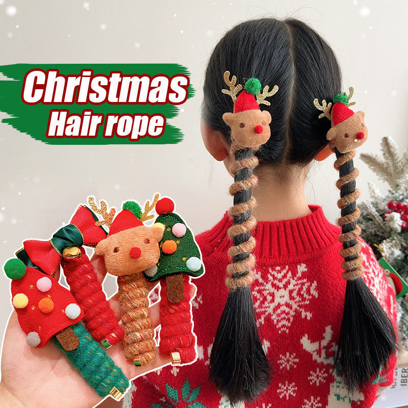 Bandeau élastique de Noël pour enfants, avec fil et spirale pour cheveux, accessoires de coiffure pour enfants.