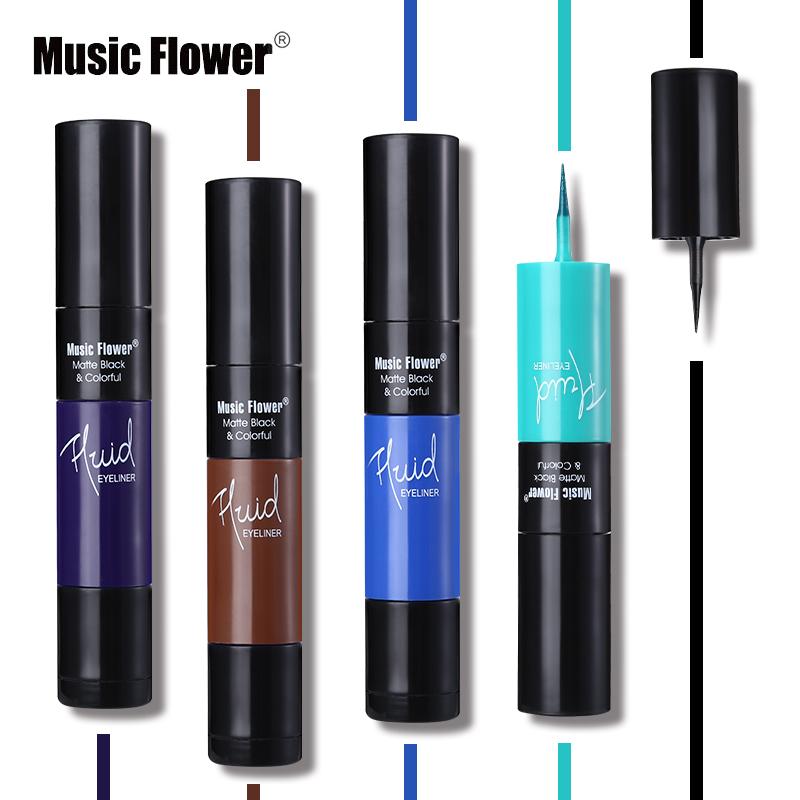 Eyeliner 2 en 1 Music Flower – Noir mat & coloré, waterproof, séchage rapide, longue tenue.