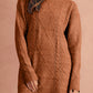 Robe chasuble à épaulettes en maille torsadée vert brumeux