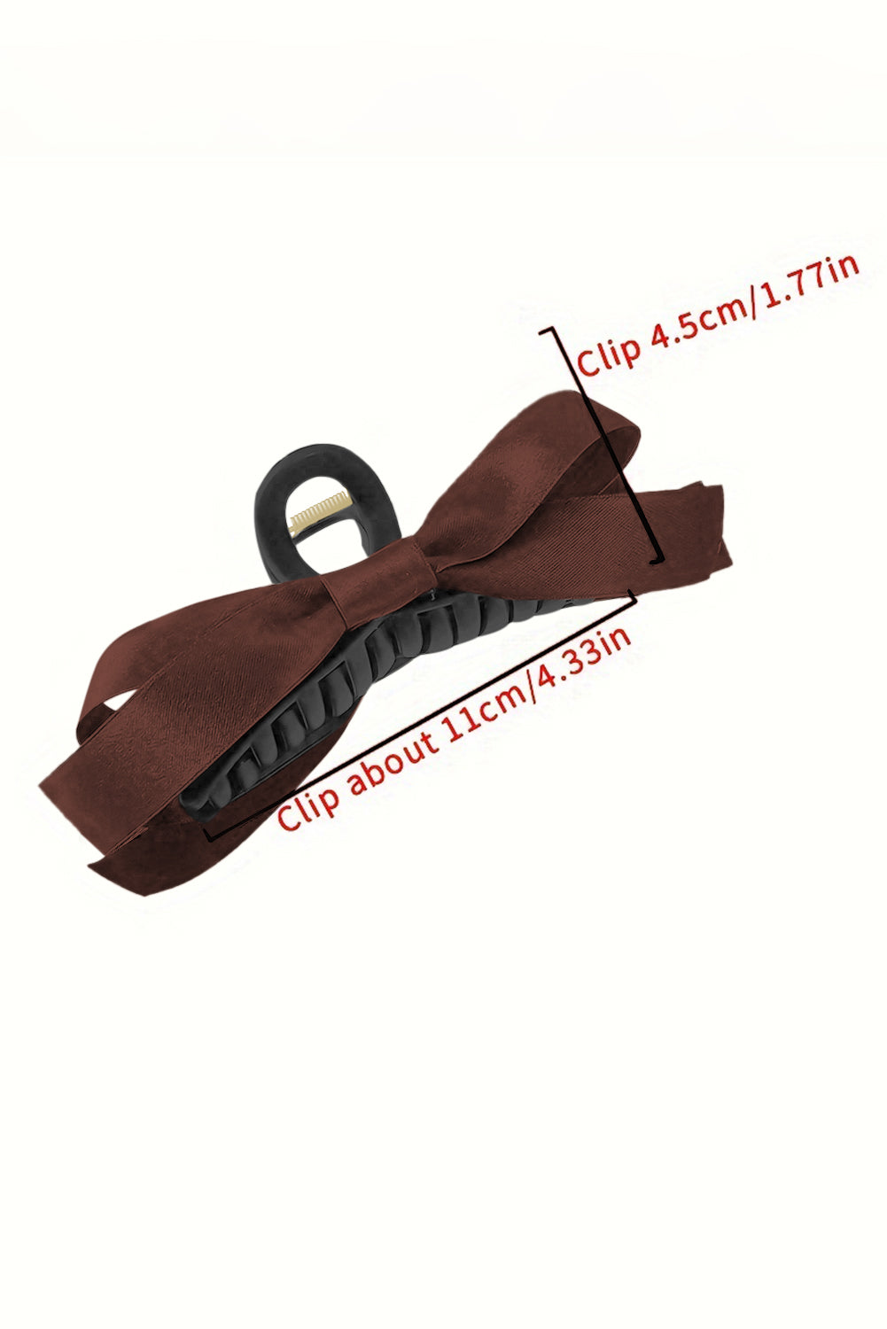 Barrette à cheveux avec ruban décoratif de couleur unie noire