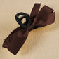 Barrette à cheveux avec ruban décoratif de couleur unie noire