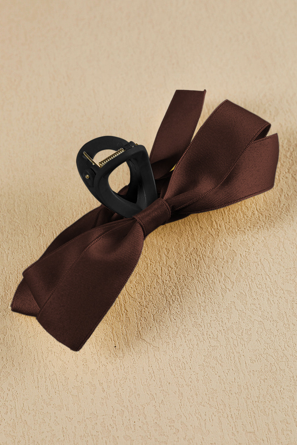 Barrette à cheveux avec ruban décoratif de couleur unie noire