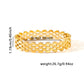 Bracelet nid d'abeille en acier titane ne s'altère pas,en plaqué or 18K