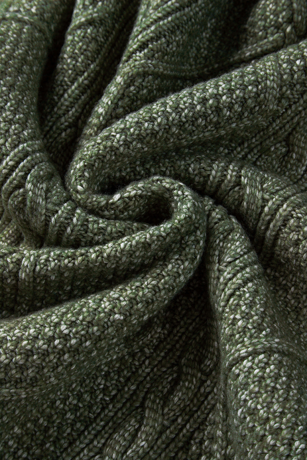 Robe chasuble à épaulettes en maille torsadée vert brumeux