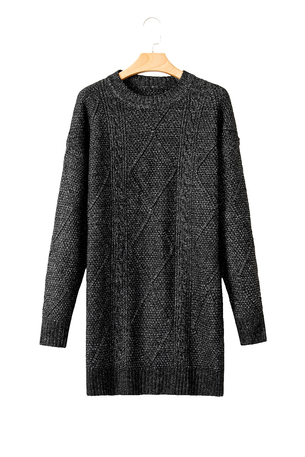 Robe chasuble à épaulettes en maille torsadée vert brumeux