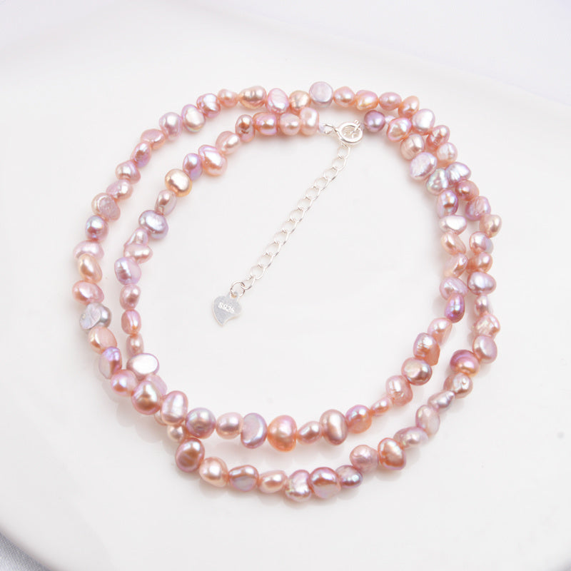 Collier ras du cou en perles en argent