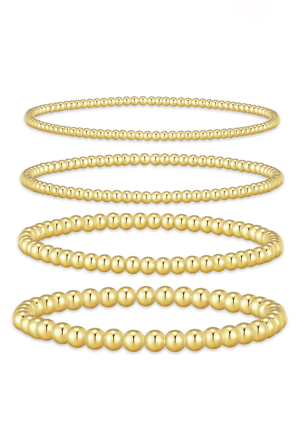 Set de 4 bracelets en perles minimalistes en or