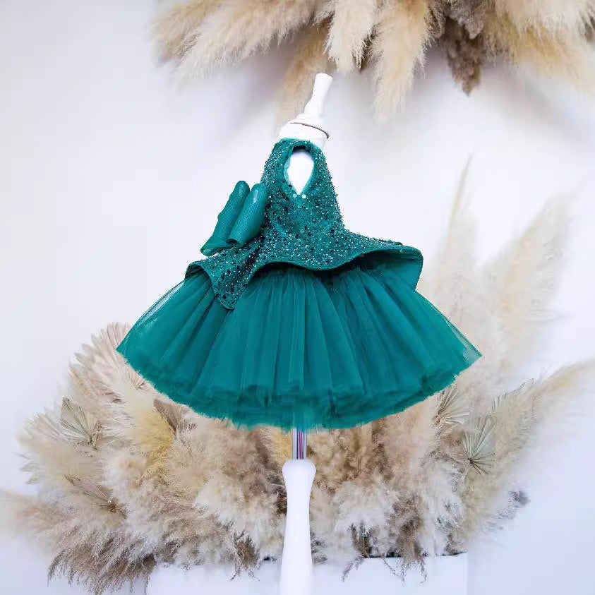 Robe de soirée à paillettes pour hôte de défilé