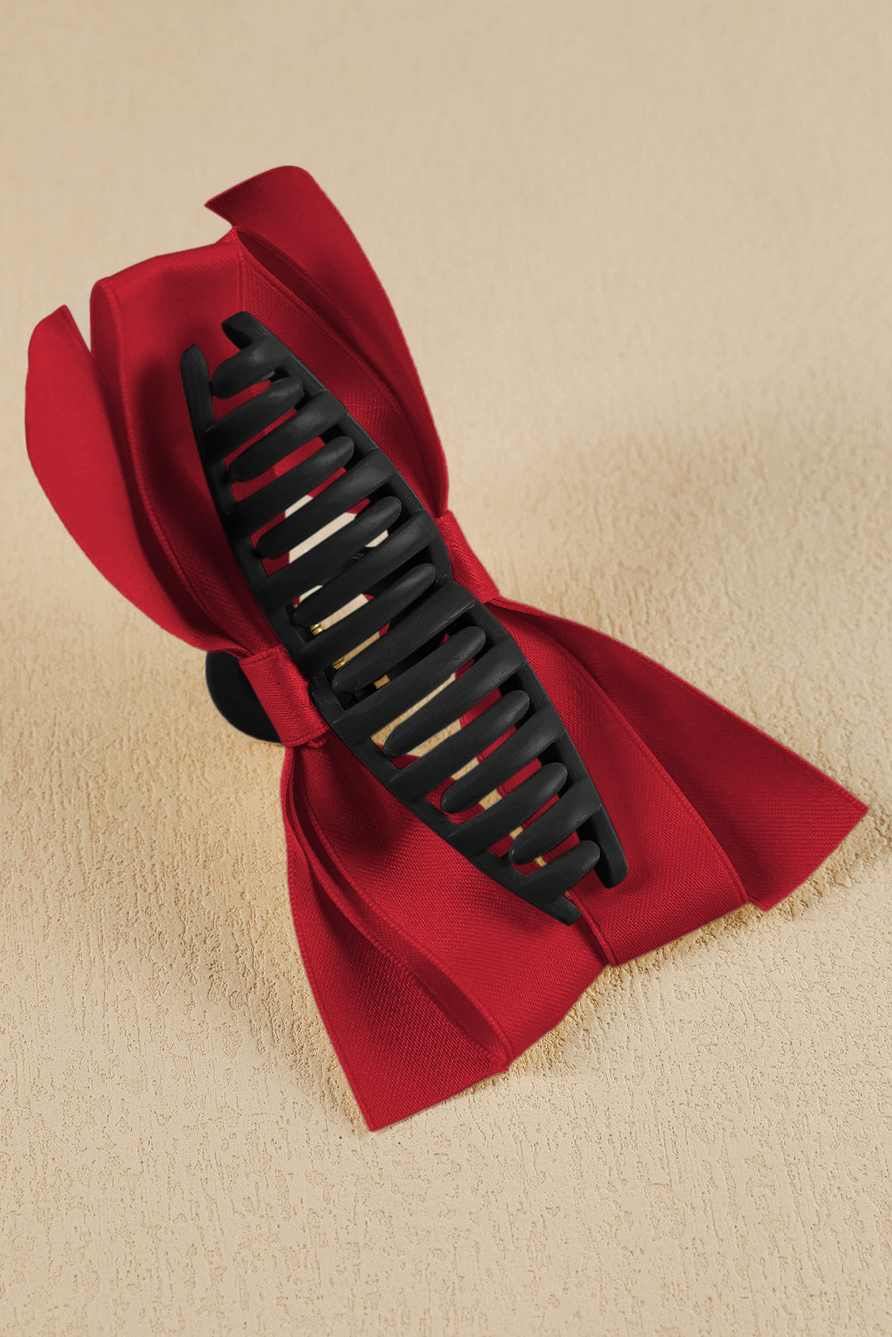Barrette à cheveux avec ruban décoratif de couleur unie noire