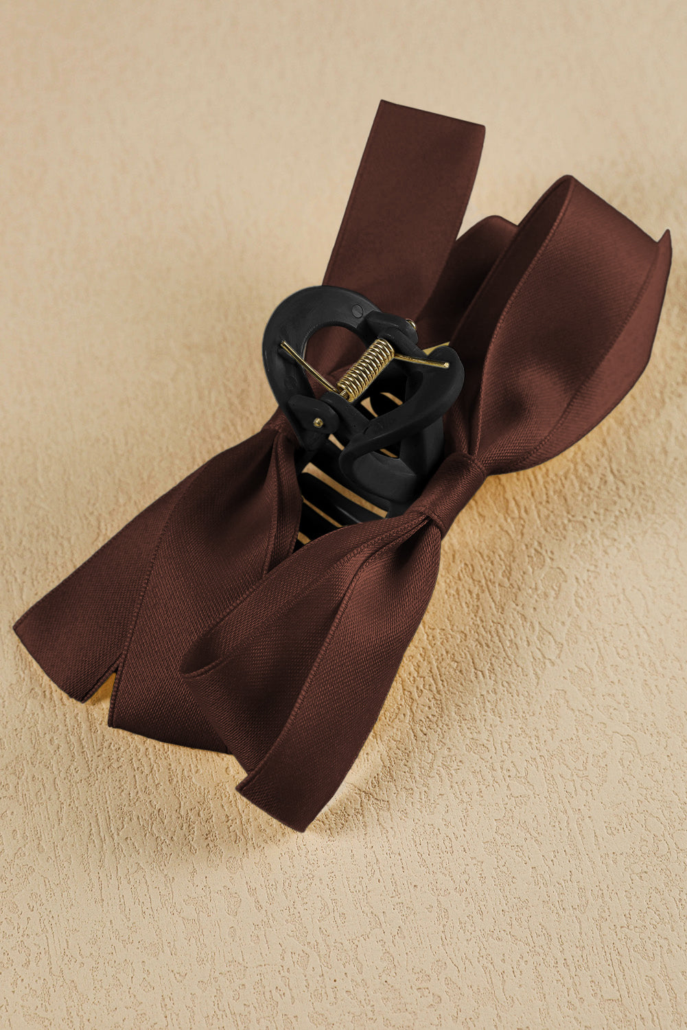 Barrette à cheveux avec ruban décoratif de couleur unie noire