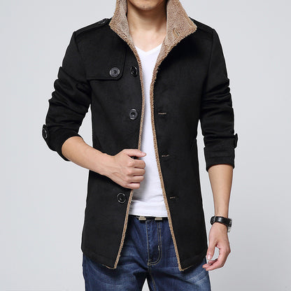 Manteau pour homme à coupe ajustée et polaire